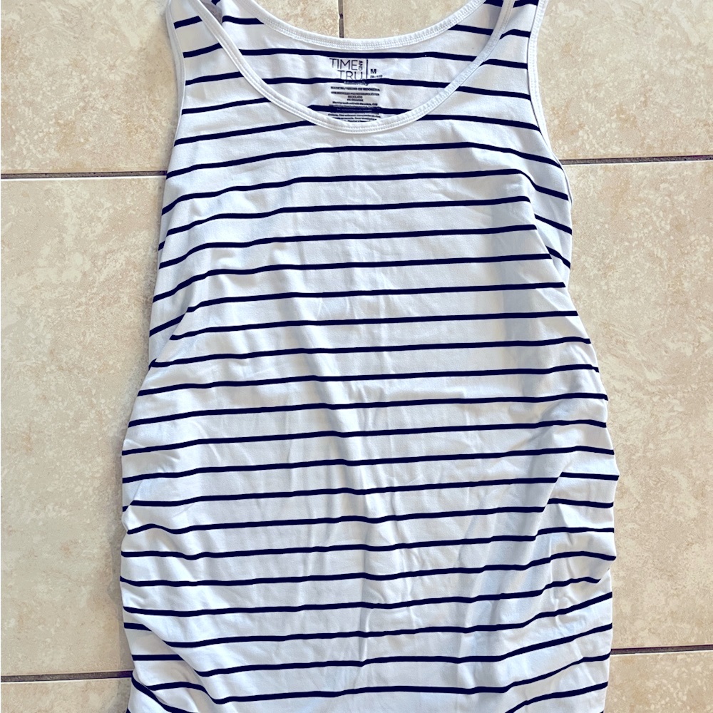 Time and True Striped Maternity Tank